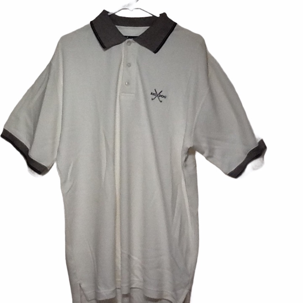Big Dog  Golf Club Logo Polo Shirt White NWT Sz L